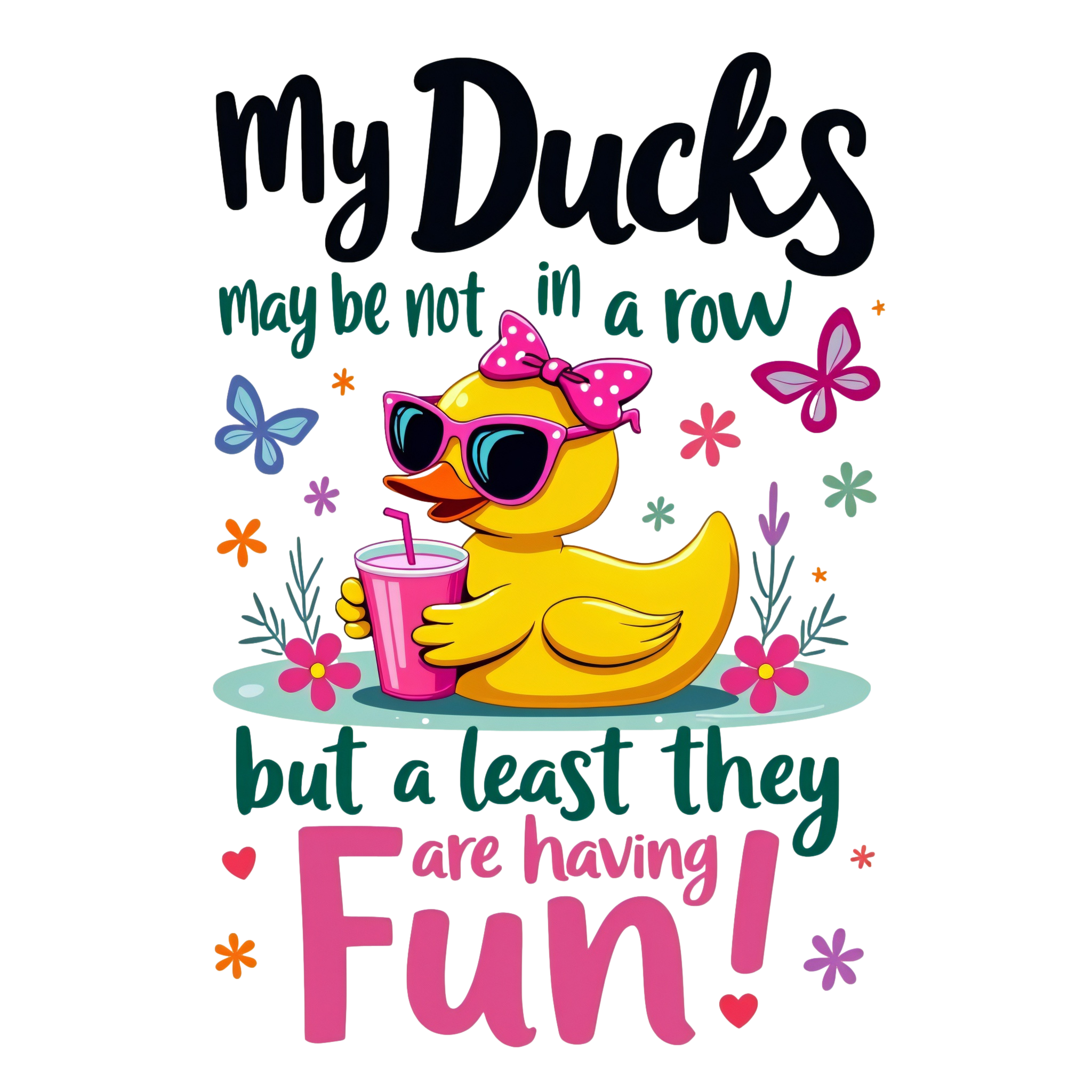 Funny Cute Duck Design, Snarky Mental Health Humor, Quirky Animal Art, Sarcastic Slogan